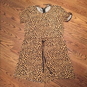 Zara Trafaluc cheetah print dress with tie